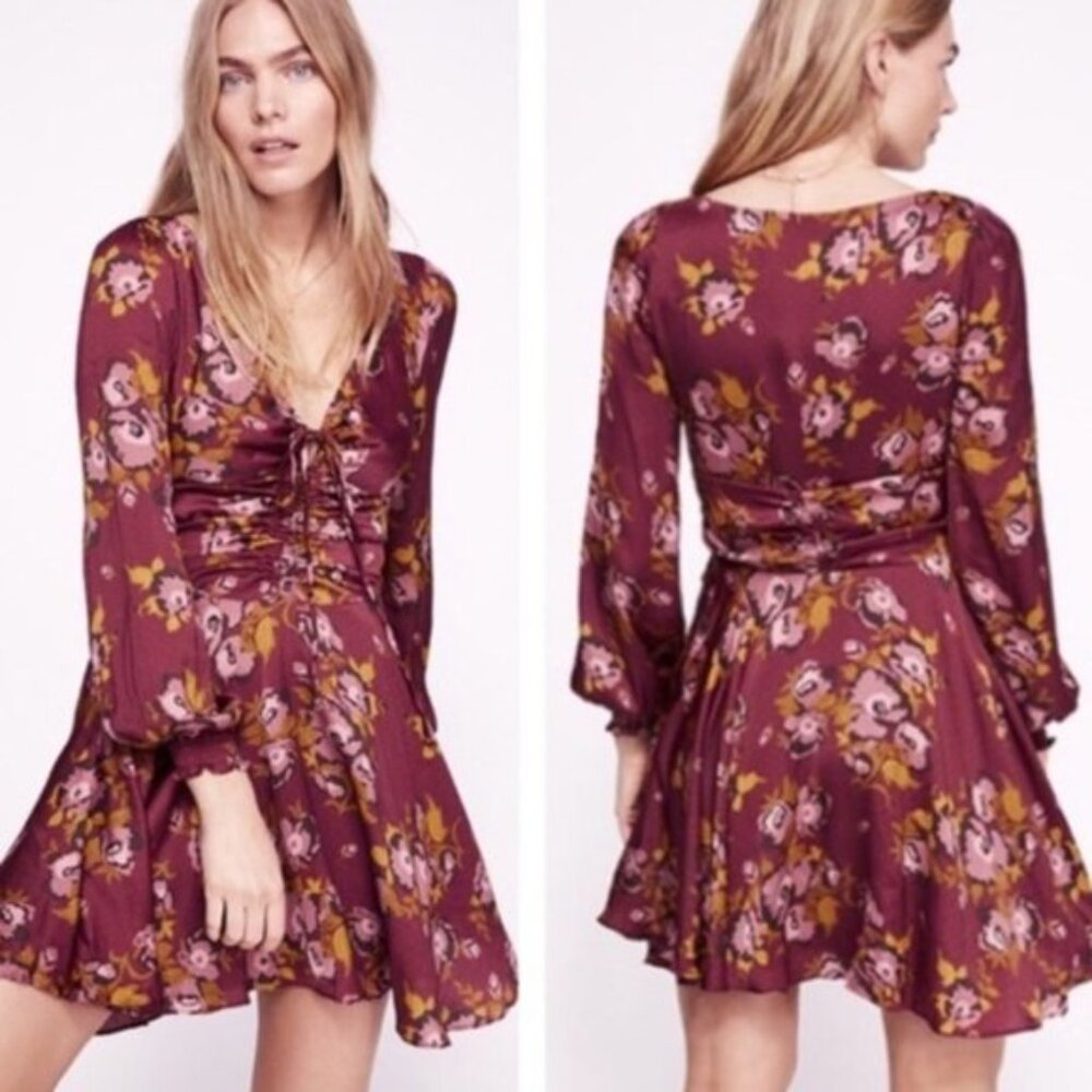 Floral Burgundy Dress
